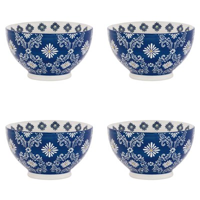 Coffret de 4 bols décors   14 cm-ALMADA TABLE PASSION