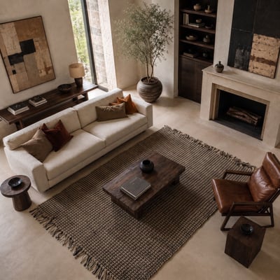 Tapis jute et coton artisanal INDI JUTE THE DECO FACTORY