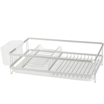 Égouttoir rectangulaire en aluminium et polypropylène blanc 42.5x30x14.5cm WADIGA