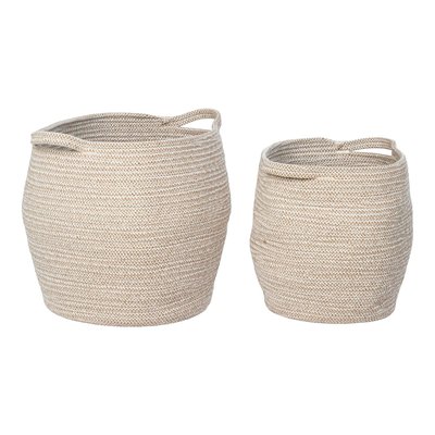 Panier de rangement en coton forme jarre avec poignées (lot de 2) PIER IMPORT