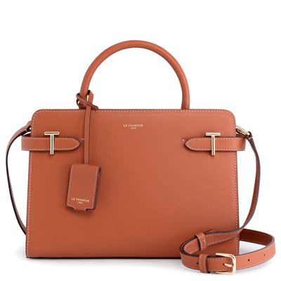 Sac à main moyen modèle en cuir grainé EMILIE LE TANNEUR