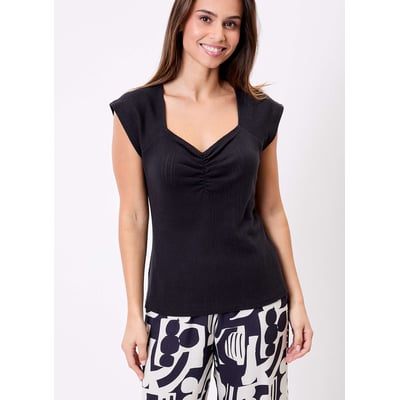 T-shirt col rétro coton bio FELICIE PRINCESSE NOMADE