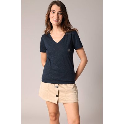 T-shirt col v cœur brodé KELLIE DEELUXE