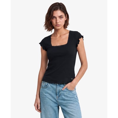 T-shirt Essential Col Carré Coupe Ajustée SUPERDRY