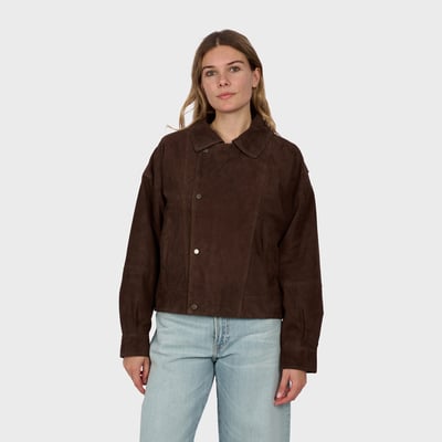 Blouson en cuir suède à col chemise RIVIERA OAKWOOD