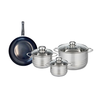 Batterie 1 poêle 24cm + 3 faitouts 14/16/24cm PRIMA BRILLANT ELO
