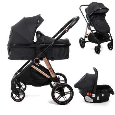 Poussette combinée trio 3 en 1 - siège auto 0+ CAVO – nacelle – dès la naissance – jusqu’à 22kg - noir BEBELISSIMO J'AIME
