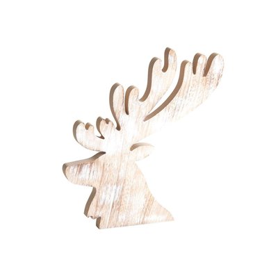 Tête de cerf en bois blanchi AUBRY GASPARD