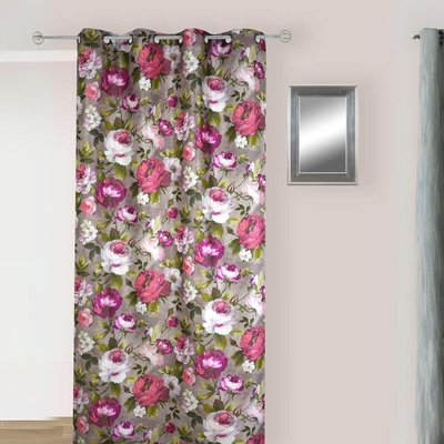 Rideau Multicolores en Jacquard aux Motifs Fleuris LINDER