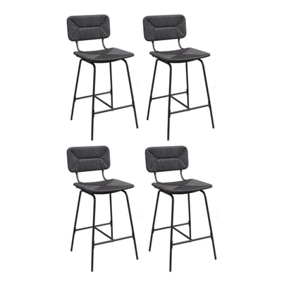Lot de tabourets de bar et d'ilot en métal et assise rotin 65cm TIDRA|Lot de 4 | Lot de 4 MOB IN
