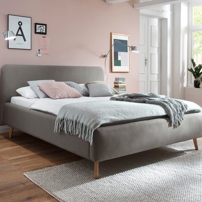Lit scandinave capitonné en tissu TERRE DE NUIT