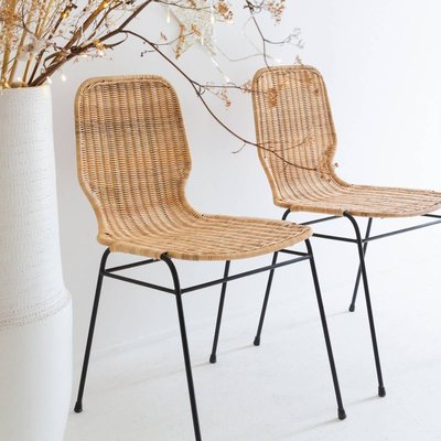 Chaise en métal et rotin (lot de 2) MINAL MADE IN MEUBLES 