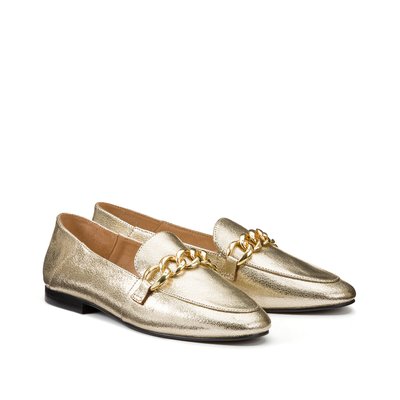 Mocassins loafers en cuir avec chaîne LA REDOUTE COLLECTIONS PLUS