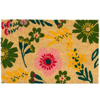 Paillasson coco fleurs 60x40x1.5cm WADIGA