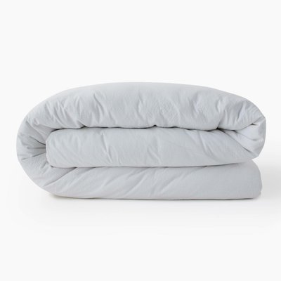 Housse de couette unie seersucker, percale de coton bio GOTS MONOPRIX