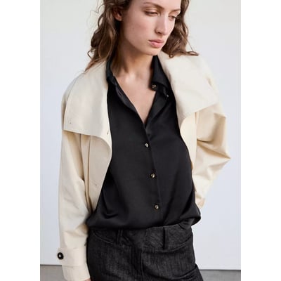 Chemise satinée boutons MANGO
