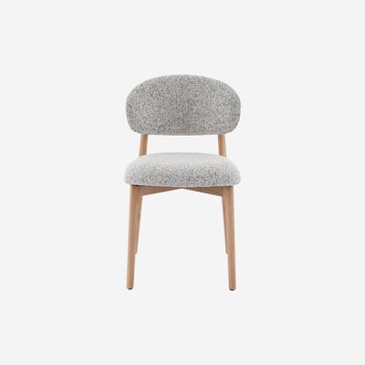 Lot de 2 chaises en tissu texturé et chêne massif SEDINO HABITAT