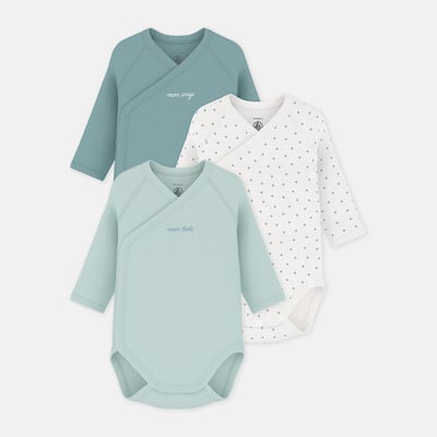 Confezione di 3 body neonato a maniche lunghe PETIT BATEAU