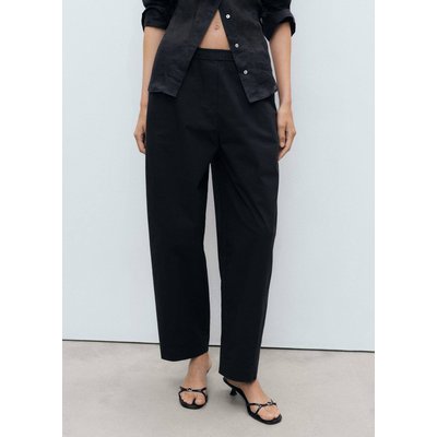 Pantalon paper bag coton MANGO
