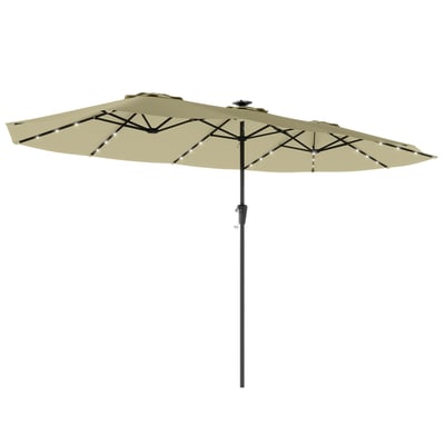 Parapluie double face Métal Beige OUTSUNNY