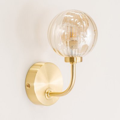 Ribbed Glass Globe Wall Light SO'HOME