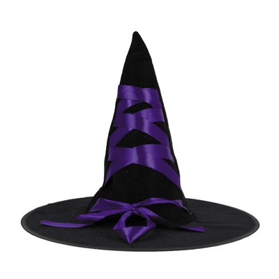 chapeau de sorcière noir et violet PARTY PRO