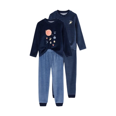 Lot de 2 pyjamas "Espace" en velours VERTBAUDET