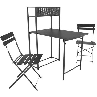Salon de jardin spécial balcon en acier gain de place PROLOISIRS