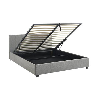 Lit coffre avec sommier à lattes et tête de lit 160 x 200cm finition tissu AVALON SWEEEK