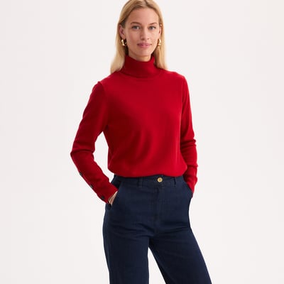 Pull col roulé en fine maille, laine mélangée ANNE WEYBURN