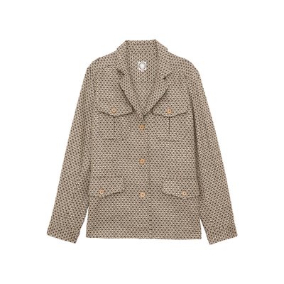 Veste Flipper marron/ ?�cru laine INES DE LA FRESSANGE PARIS