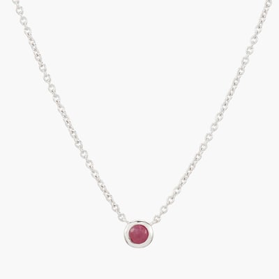 Collier argent 925 serti d'une pierre de Rubis BALABOOSTE