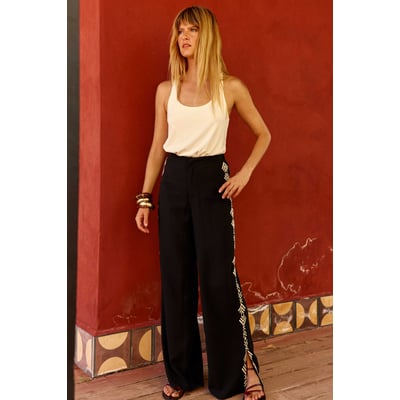 Pantalon droite imprimé ethnique POZOY LA PETITE ETOILE