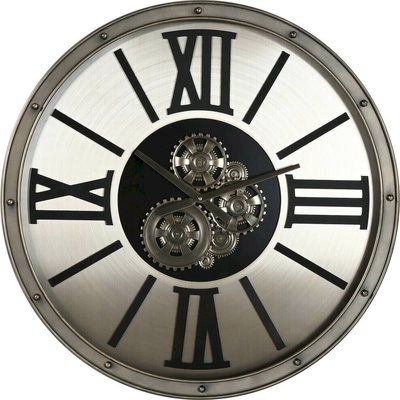 horloge murale design loft métal verre finition champagne élégante RECOLLECTION