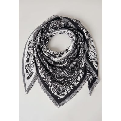 Foulard femme avec franges imprimé SYBILLE DEELUXE