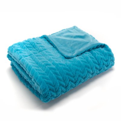 Plaid   turquoise 130x170 cm-CHEVRON AMADEUS