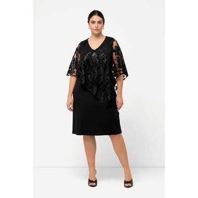 Robe avec jeté en dentelle et sequins. ULLA POPKEN