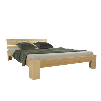 Lit double avec matelas sommier à lattes gris 120x200 HOMESTYLE4U