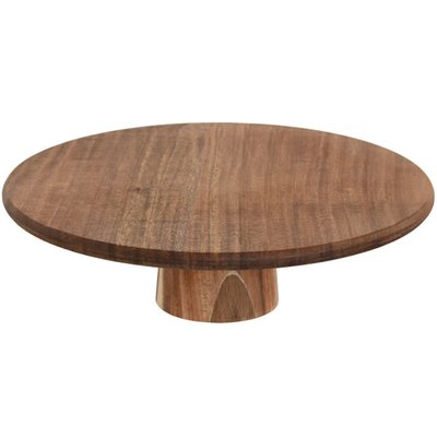 Présentoir à gâteau sur pied rond en acacia 30x30x9cm WADIGA