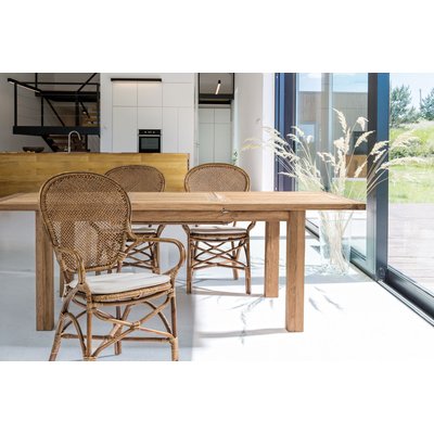 Table de jardin extensible en teck recyclé L160/220 - SAINT MALO HELLIN, DEPUIS 1862