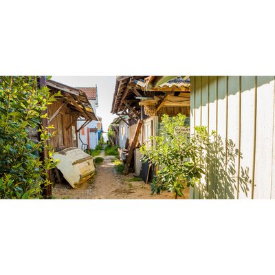 Tableau Sur Toile Barque Village De L'herbe 45x135 Cm CONTEMPORAIN URBAIN CEANOTHE
