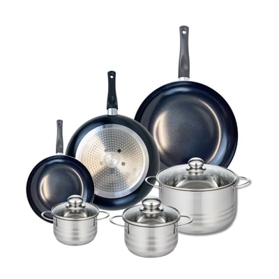 3 poêles 20/28/32cm + 3 faitouts 12/14/20cm PRIMA BRILLANT ELO