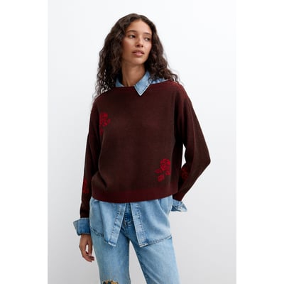 pull en maille fine à fleurs DESIGUAL
