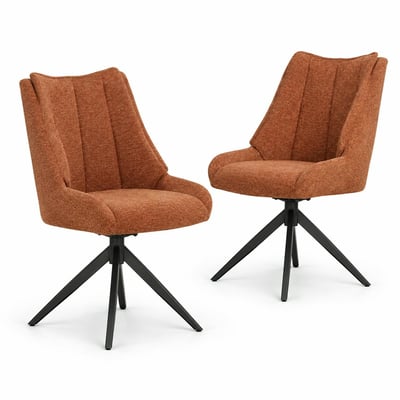 Chaise pivotante en velours texturé (lot de 2) IENA PIER IMPORT