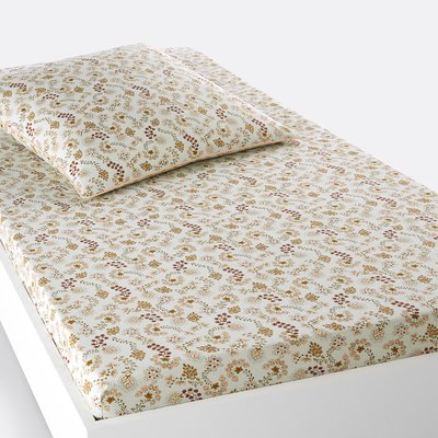 Amanda Floral 100% Washed Cotton Child's Fitted Sheet LA REDOUTE INTERIEURS