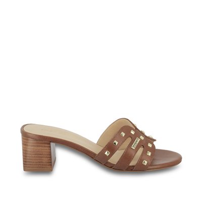 Mules à petit talon large en cuir LILOU LES TROPEZIENNES PAR M BELARBI