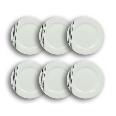 Lot de 6 assiettes plates en porcelaine 27cm, CARBONE NOVASTYL
