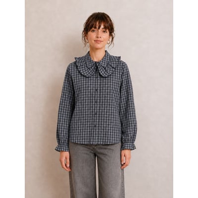 Blouse à carreaux, col claudine SEE U SOON