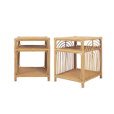 Table de chevet rotin 1 étagère 1 niche (lot de 2) BANDUNG SWEEEK