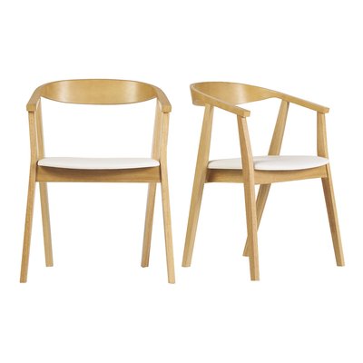 Chaises scandinaves design blanc et bois clair (lot de 2) BAHIA MILIBOO